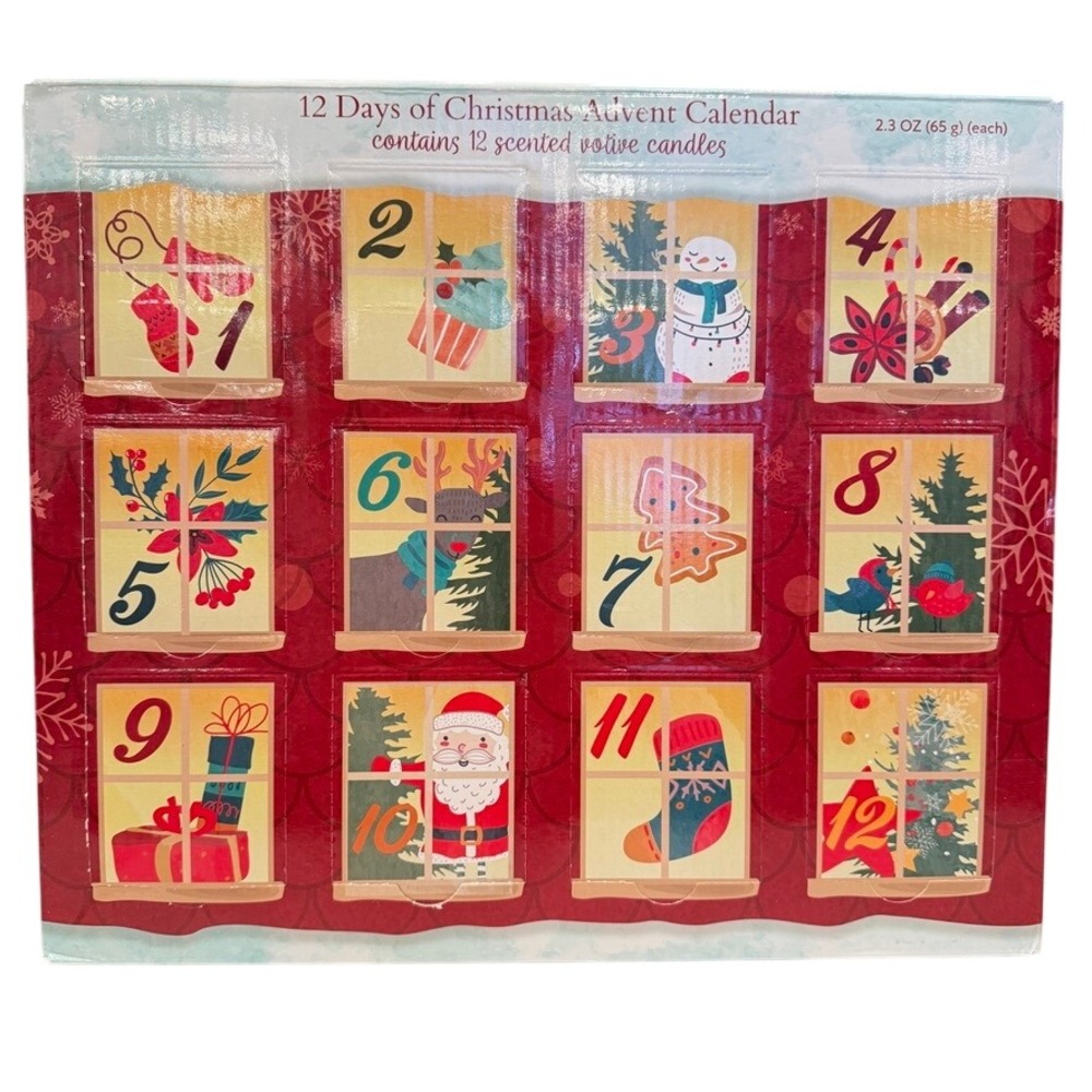 Candle Set 12 Days of Christmas Scented Votive Candle Advent Calendar New‎
